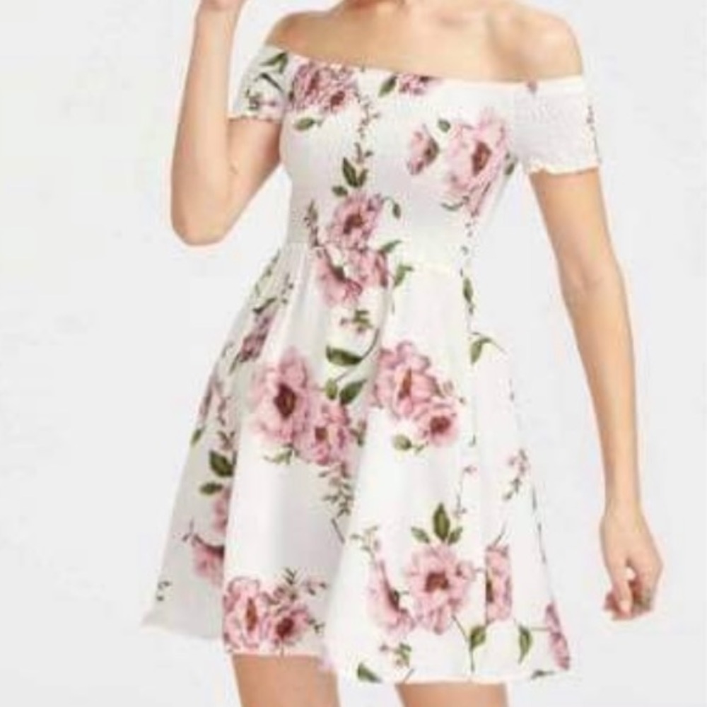 [SHEIN] floral off-shoulder dress